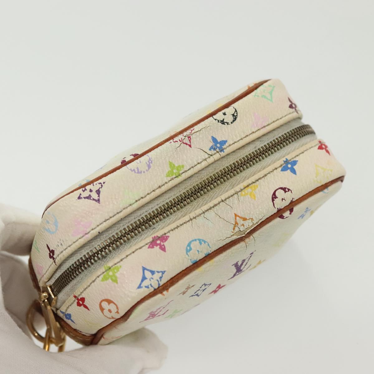 LOUIS VUITTON Monogram Multicolor Trousse Wapity Pouch White M58033 Auth 142339
