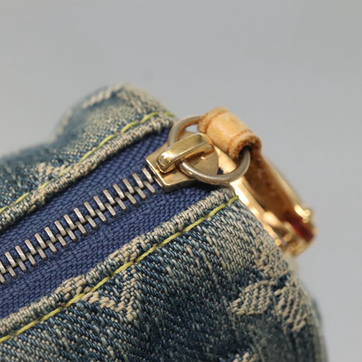 LOUIS VUITTON Monogram denim Trousse Speedy PM Pouch Blue M95082 LV Auth 142340