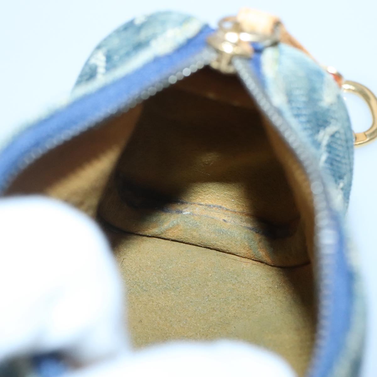 LOUIS VUITTON Monogram denim Trousse Speedy PM Pouch Blue M95082 LV Auth 142340