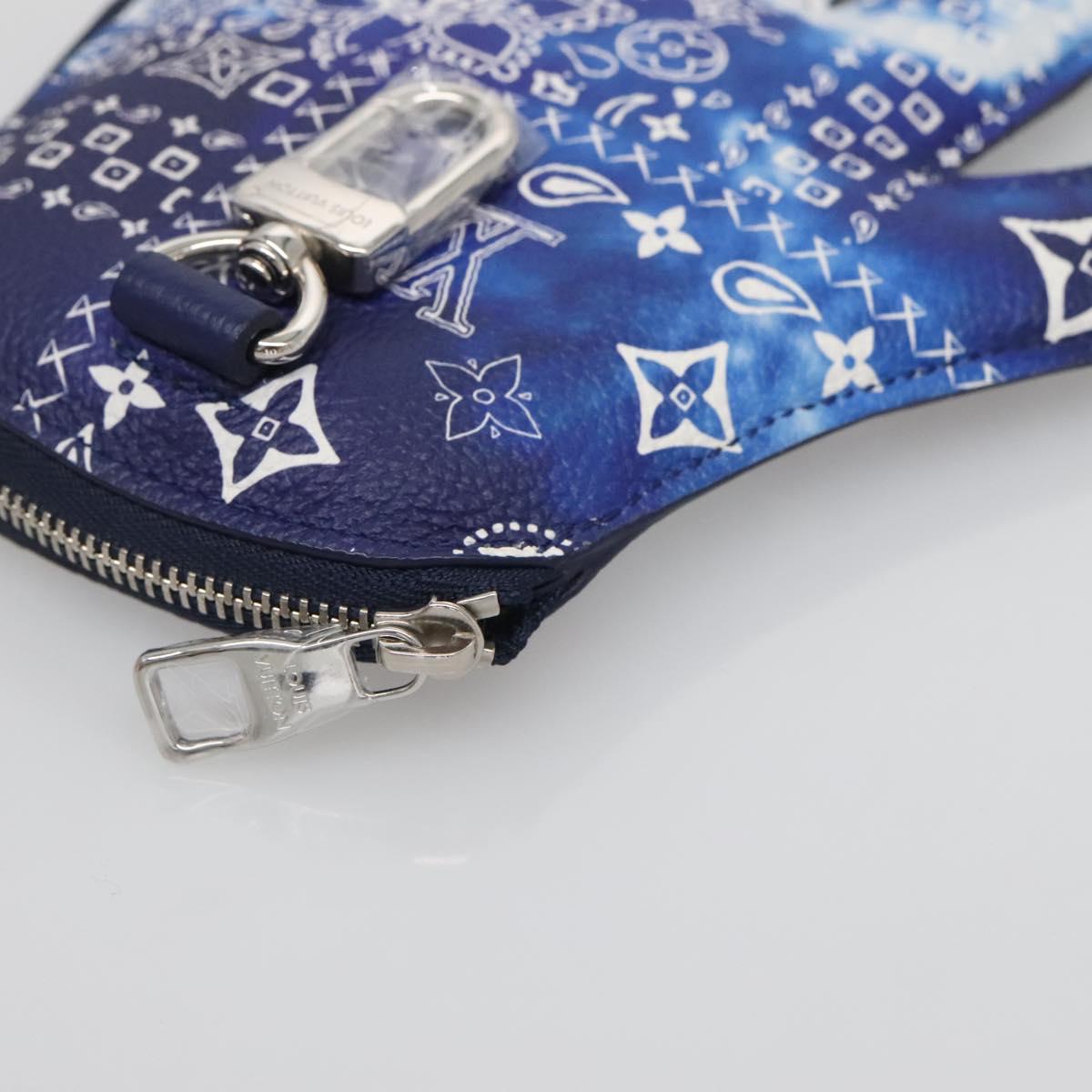 LOUIS VUITTON Monogram Bandana HIGH 5 Pouch White Blue M81410 LV Auth 142343M