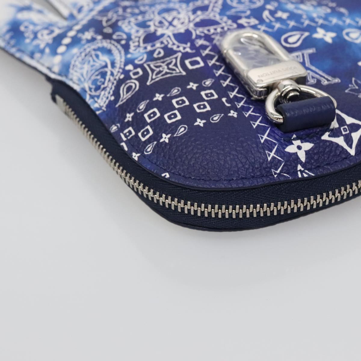 LOUIS VUITTON Monogram Bandana HIGH 5 Pouch White Blue M81410 LV Auth 142343SAM