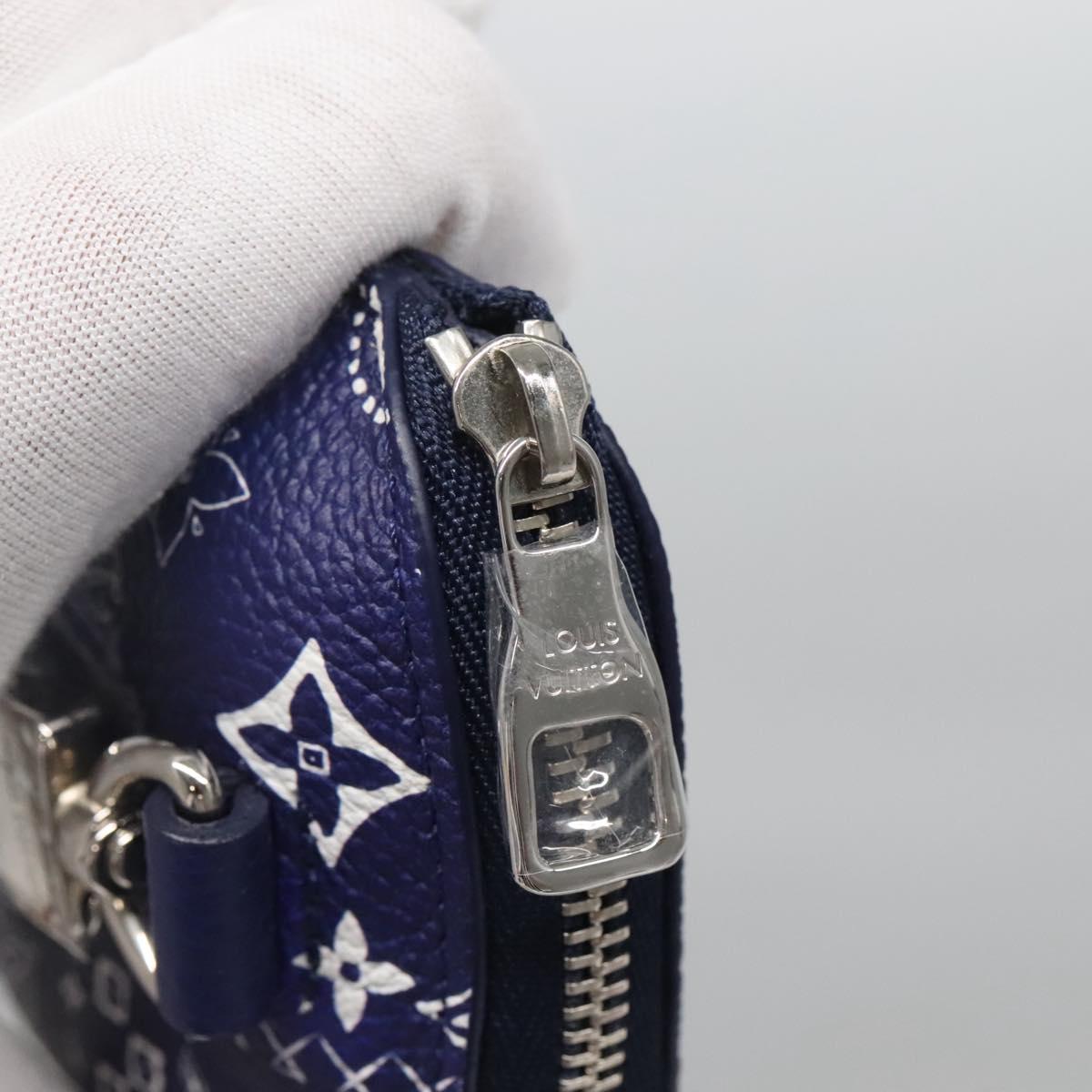 LOUIS VUITTON Monogram Bandana HIGH 5 Pouch White Blue M81410 LV Auth 142343M