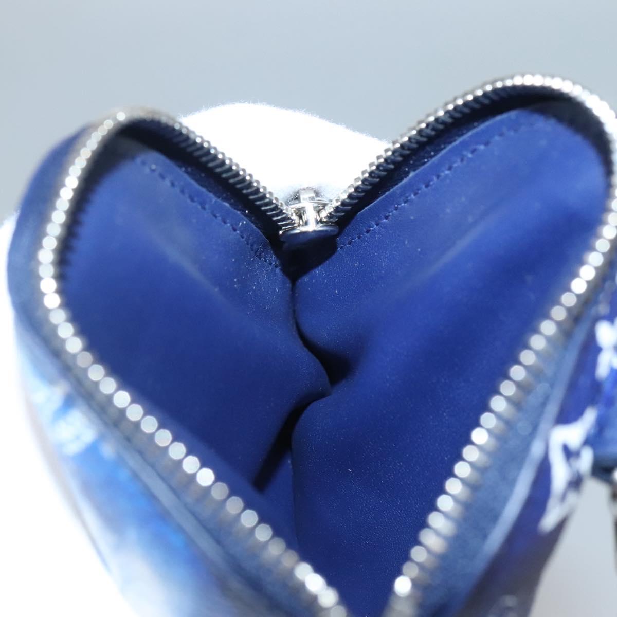 LOUIS VUITTON Monogram Bandana HIGH 5 Pouch White Blue M81410 LV Auth 142343SAM