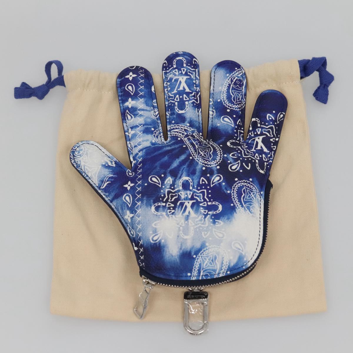 LOUIS VUITTON Monogram Bandana HIGH 5 Pouch White Blue M81410 LV Auth 142343M