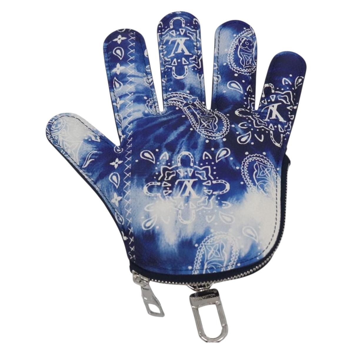 LOUIS VUITTON Monogram Bandana HIGH 5 Pouch White Blue M81410 LV Auth 142343SAM