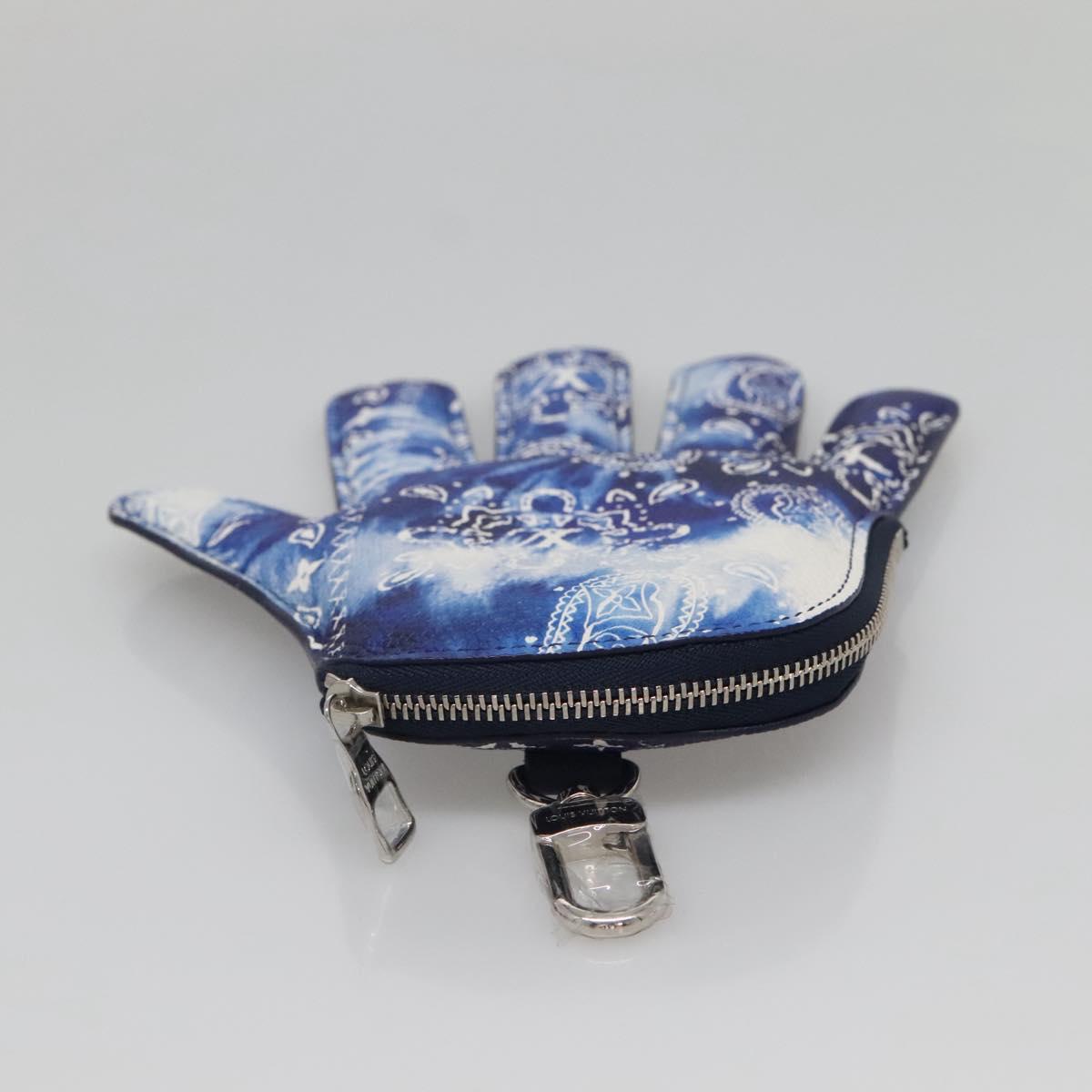 LOUIS VUITTON Monogram Bandana HIGH 5 Pouch White Blue M81410 LV Auth 142343SAM