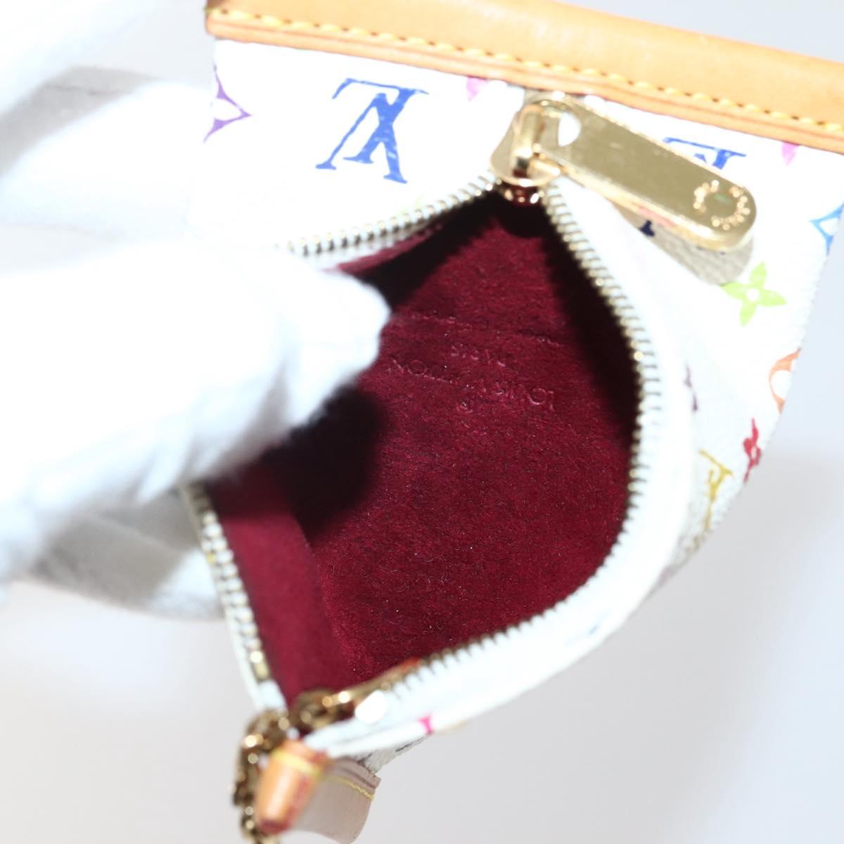 LOUIS VUITTON Monogram Multicolor Berlango Coin Purse White M58028 Auth 142348V