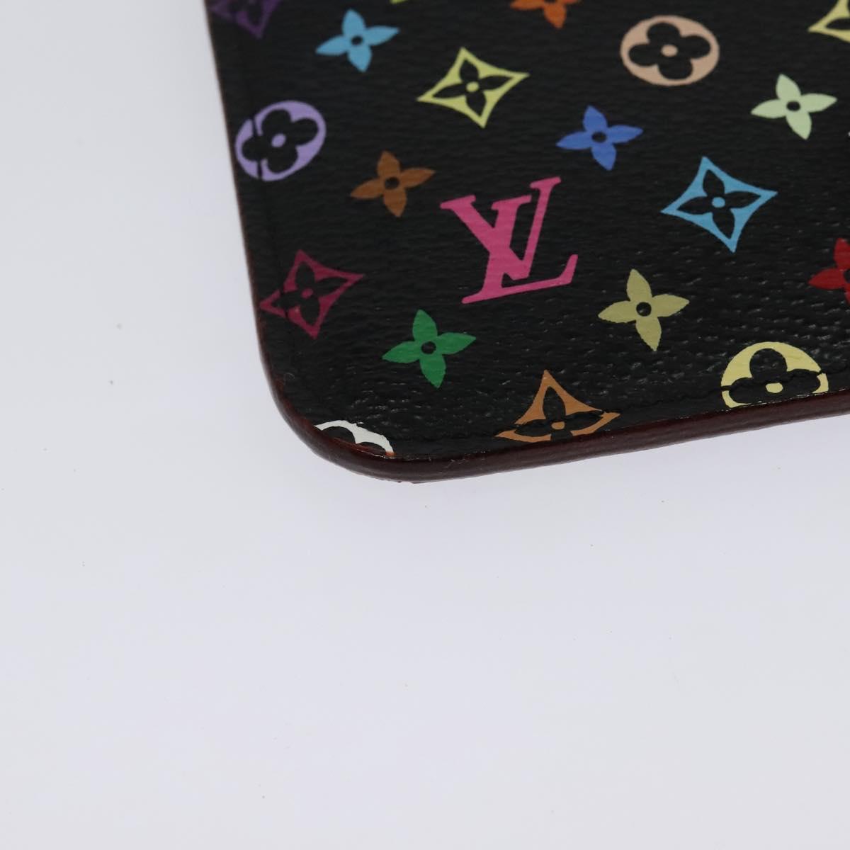 LOUIS VUITTON Multicolor Pochette ClesNM Coin Purse Black M60279 LV Auth 142349