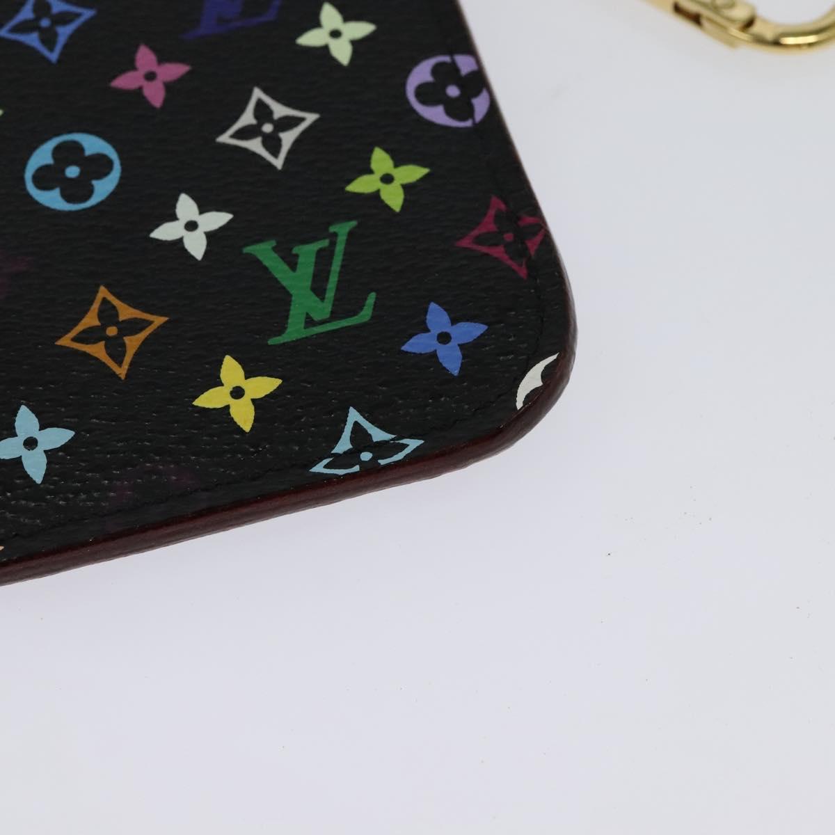 LOUIS VUITTON Multicolor Pochette ClesNM Coin Purse Black M60279 LV Auth 142349
