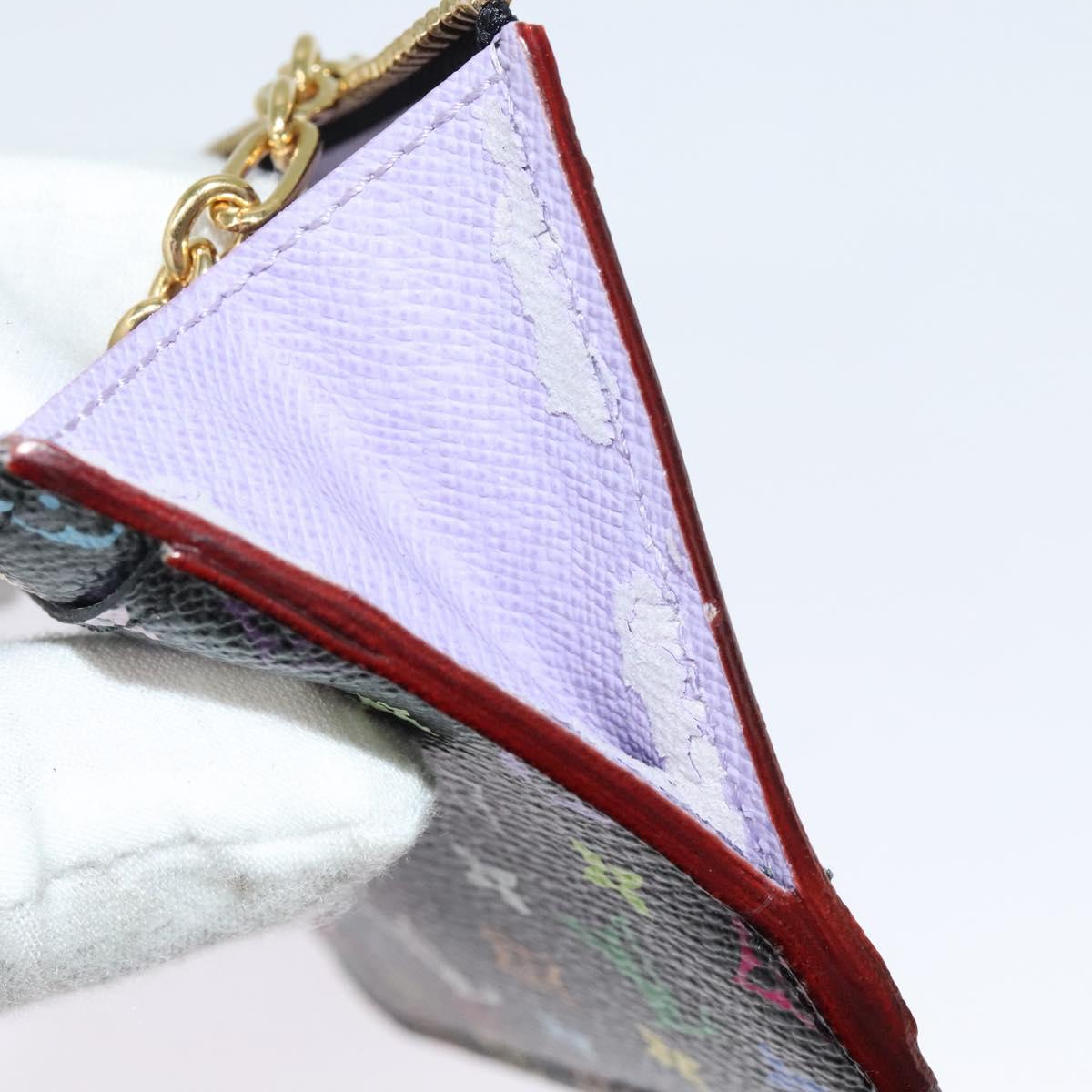 LOUIS VUITTON Multicolor Pochette ClesNM Coin Purse Black M60279 LV Auth 142349