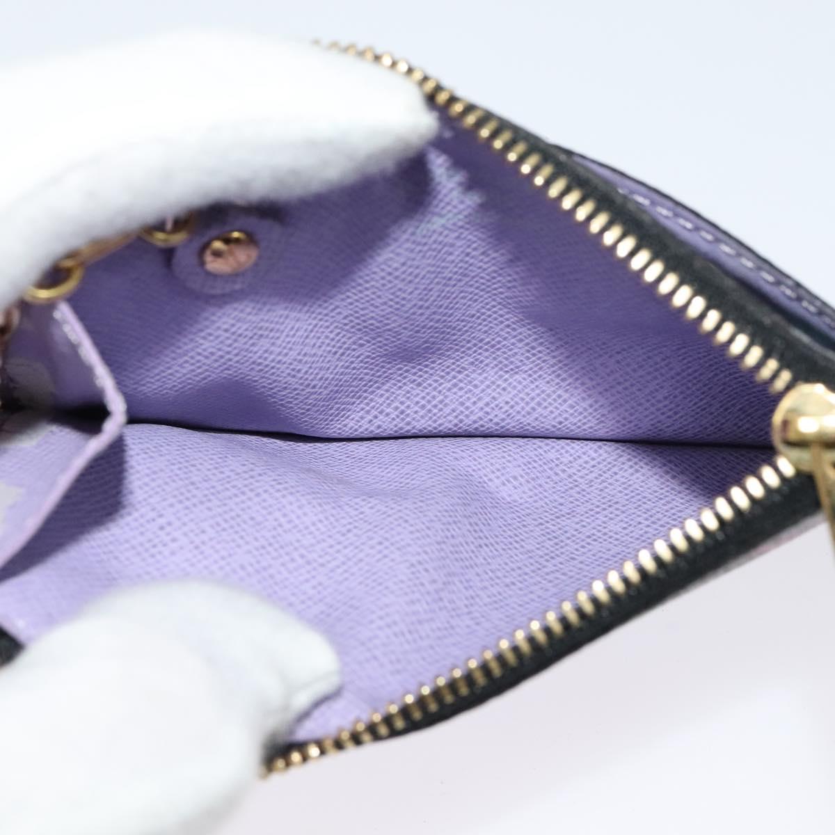 LOUIS VUITTON Multicolor Pochette ClesNM Coin Purse Black M60279 LV Auth 142349