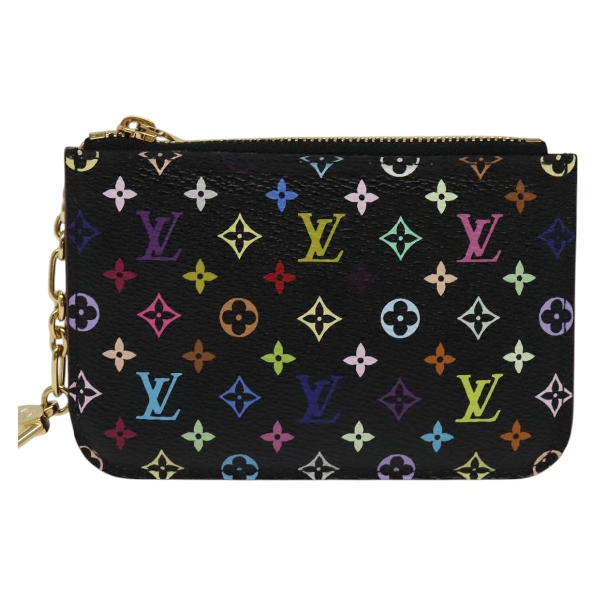 LOUIS VUITTON Multicolor Pochette ClesNM Coin Purse Black M60279 LV Auth 142349