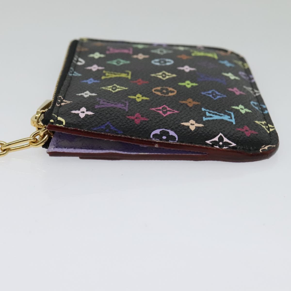LOUIS VUITTON Multicolor Pochette ClesNM Coin Purse Black M60279 LV Auth 142349