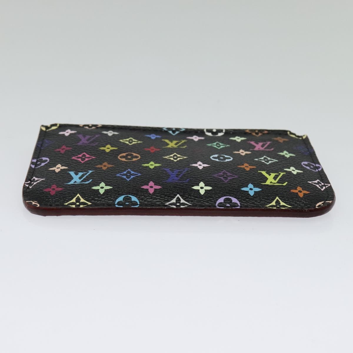 LOUIS VUITTON Multicolor Pochette ClesNM Coin Purse Black M60279 LV Auth 142349