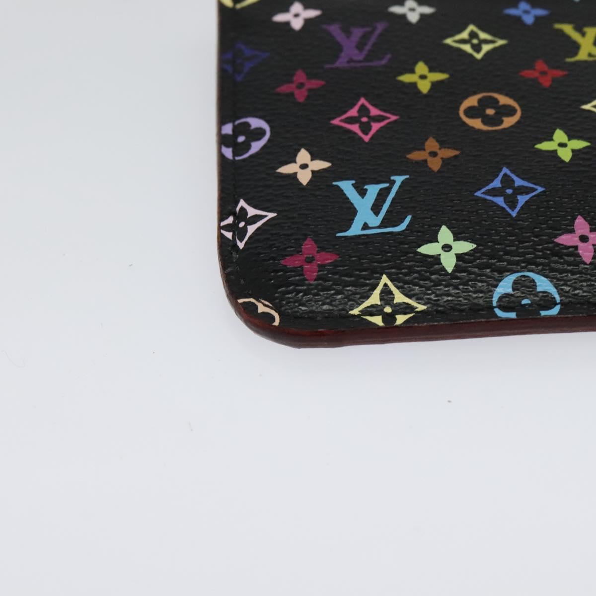 LOUIS VUITTON Multicolor Pochette ClesNM Coin Purse Black M60279 LV Auth 142349