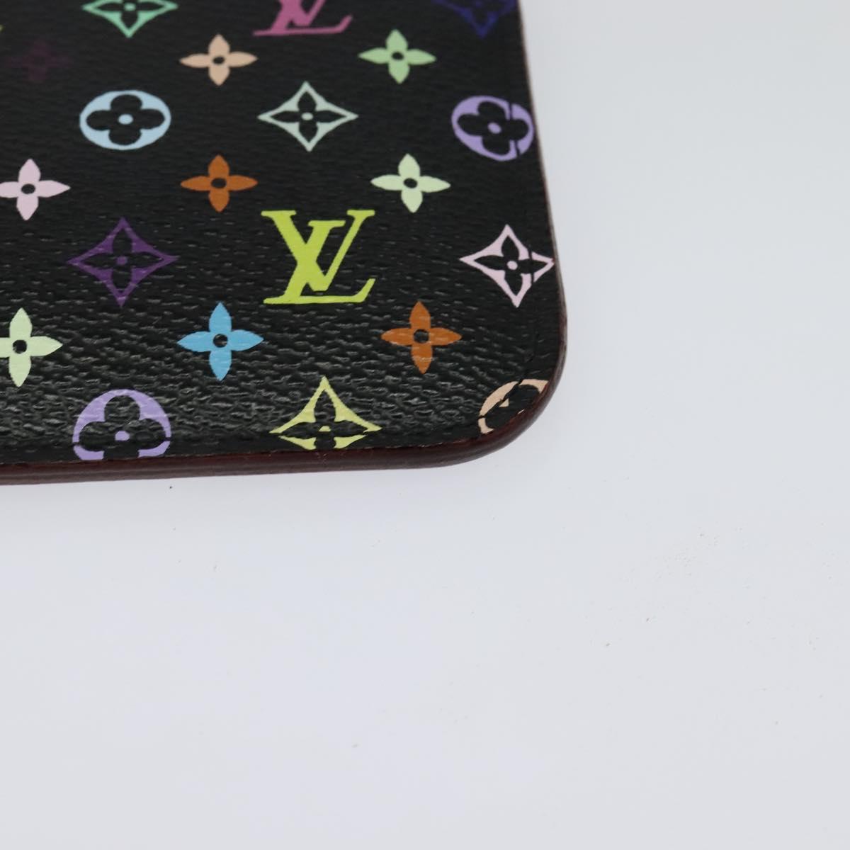 LOUIS VUITTON Multicolor Pochette ClesNM Coin Purse Black M60279 LV Auth 142349
