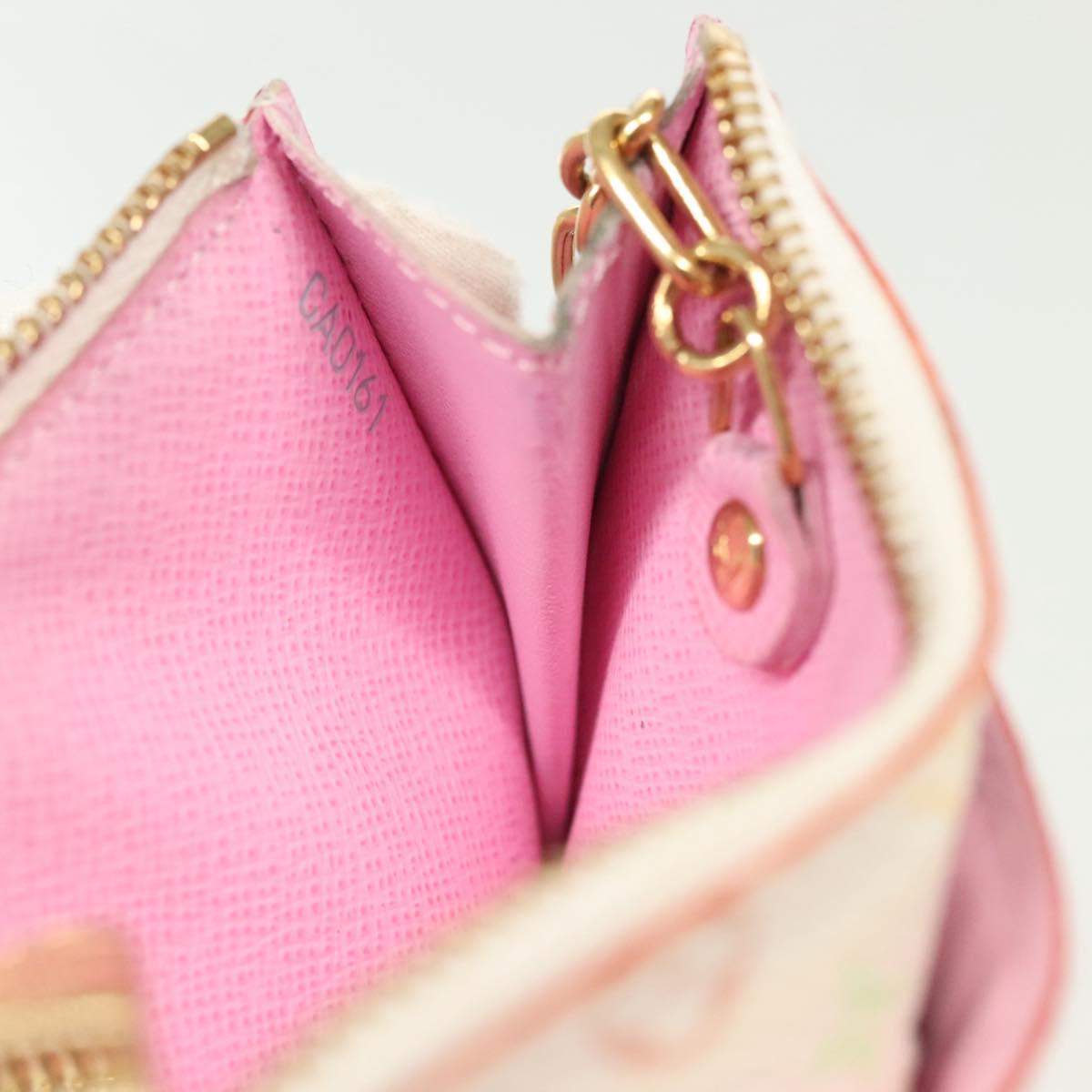 LOUIS VUITTON Multicolor Pochette Cles NM Coin Purse White M93734 LV Auth 142352
