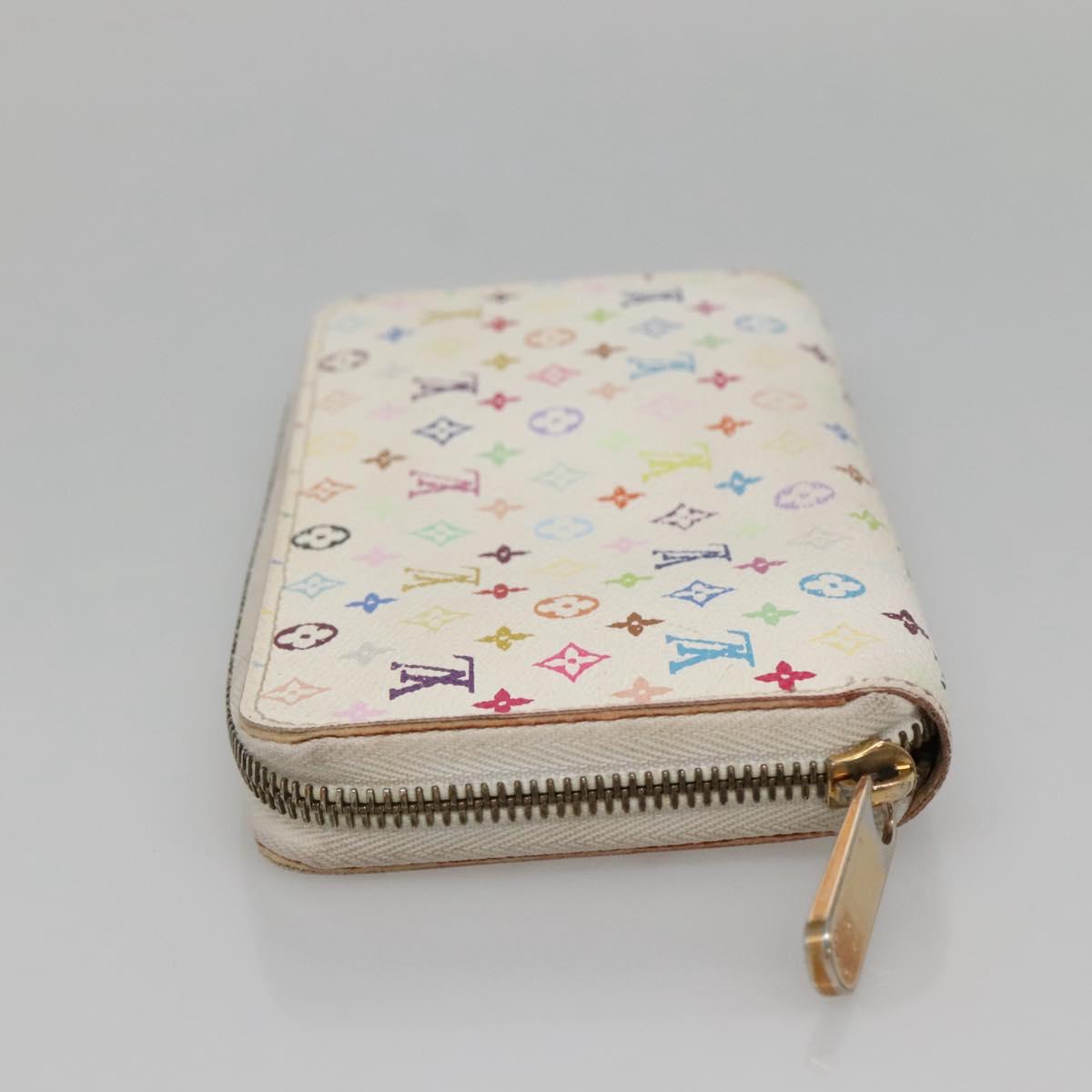 LOUIS VUITTON Monogram Multicolor Zippy Wallet Wallet White M60241 Auth 142356