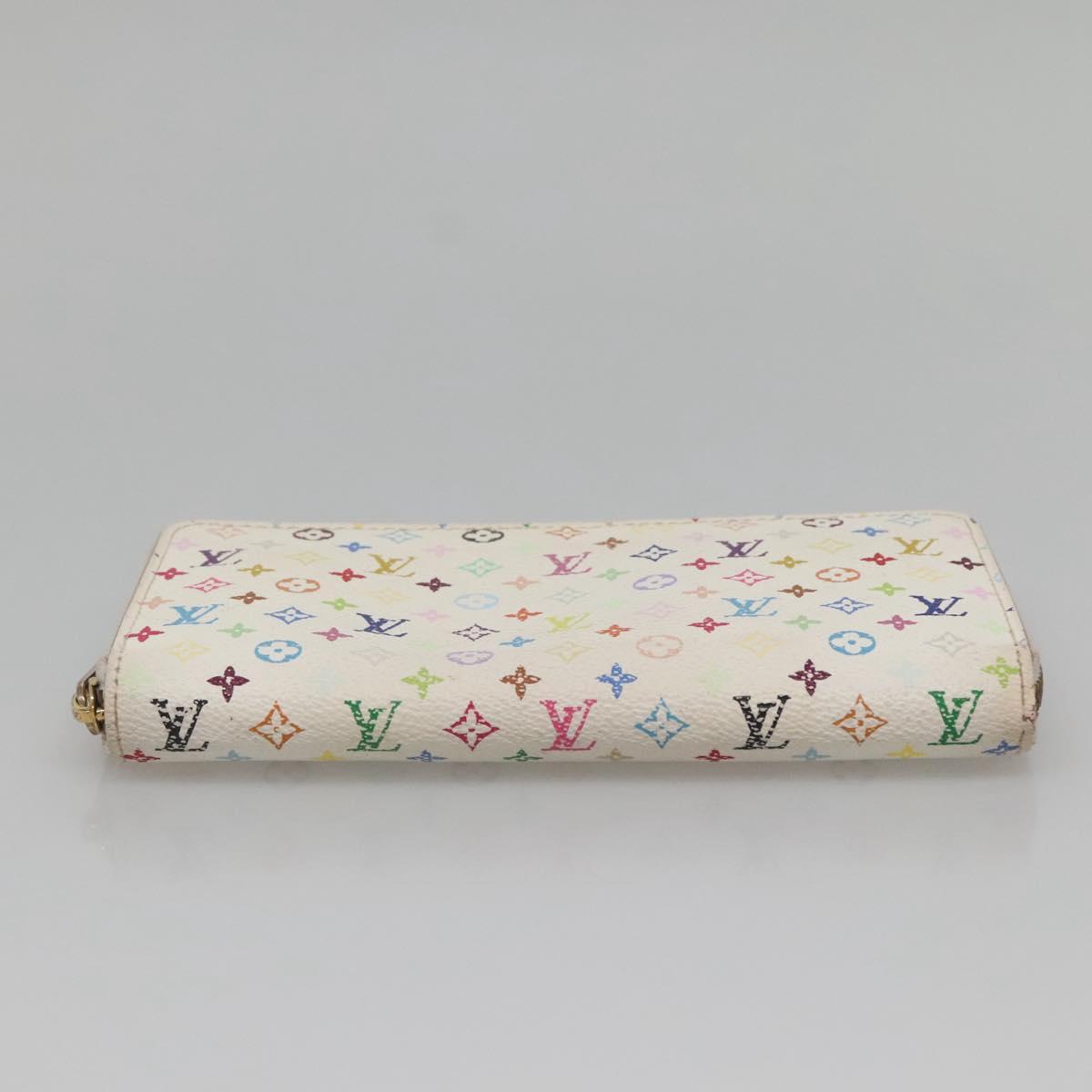 LOUIS VUITTON Monogram Multicolor Zippy Wallet Wallet White M60241 Auth 142356