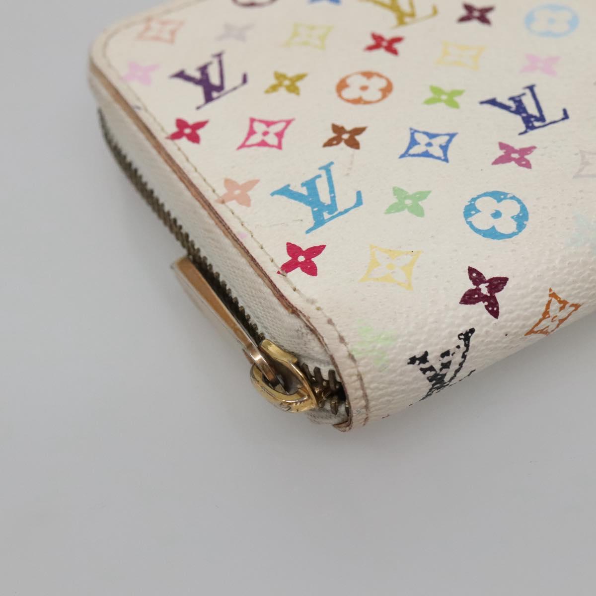 LOUIS VUITTON Monogram Multicolor Zippy Wallet Wallet White M60241 Auth 142356