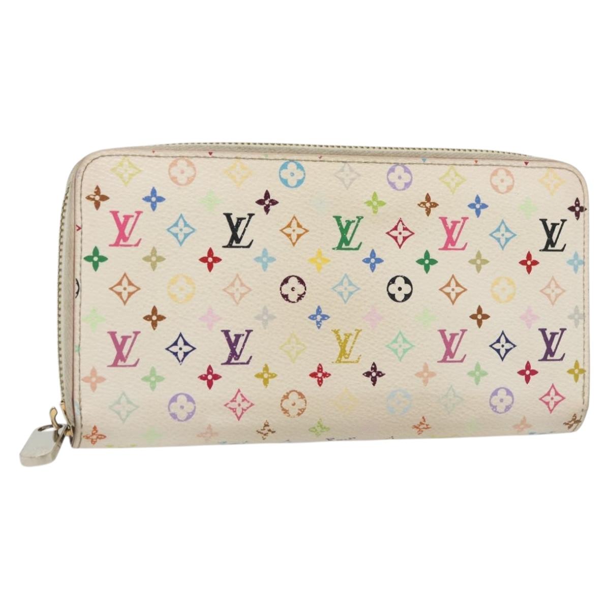 LOUIS VUITTON Monogram Multicolor Zippy Wallet Wallet White M60241 Auth 142357