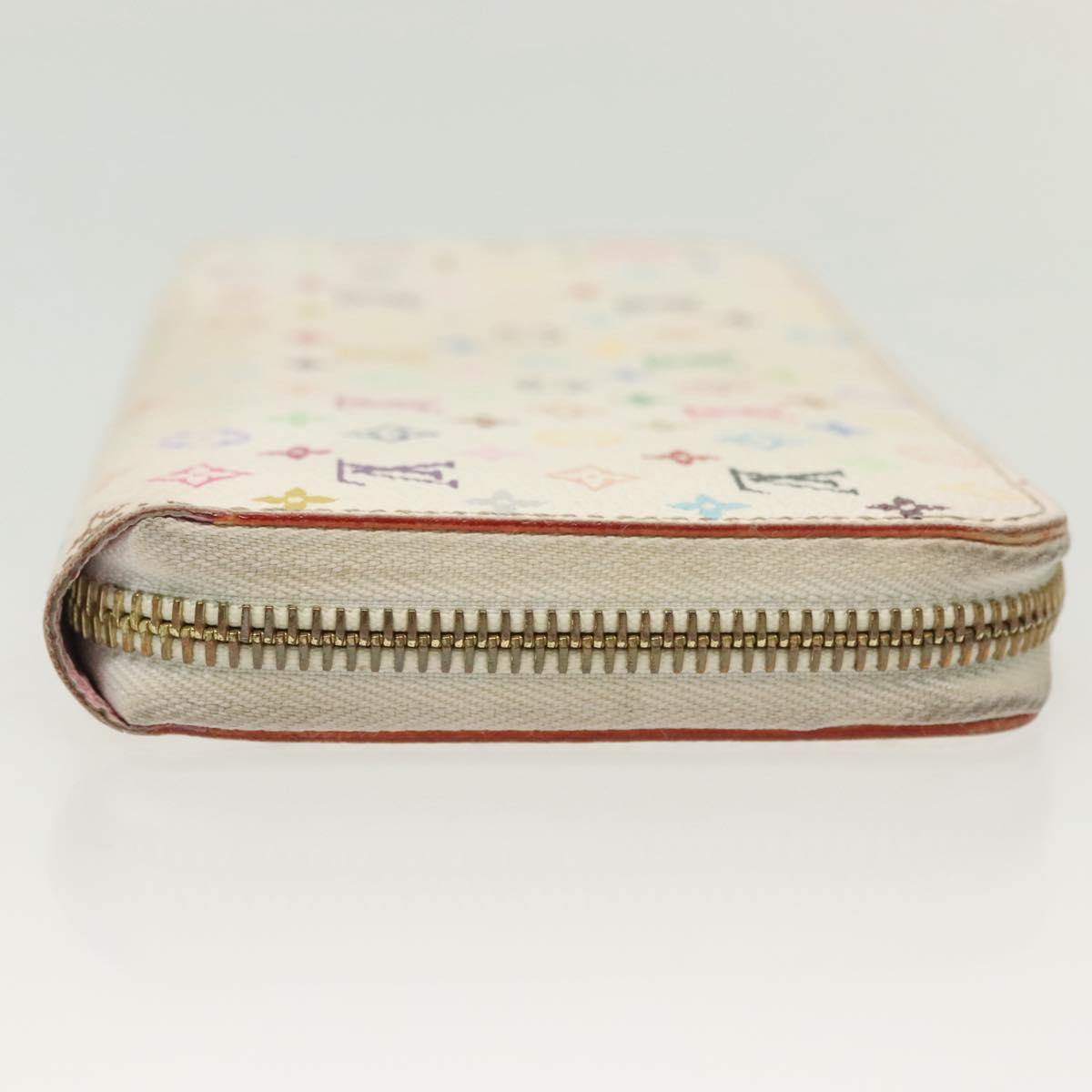 LOUIS VUITTON Monogram Multicolor Zippy Wallet Wallet White M60241 Auth 142357
