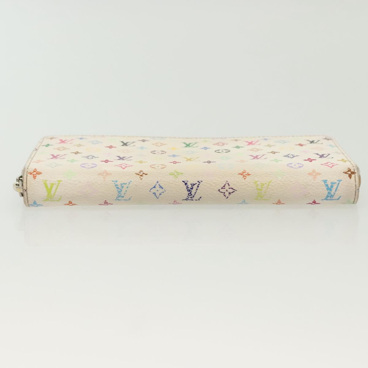 LOUIS VUITTON Monogram Multicolor Zippy Wallet Wallet White M60241 Auth 142357