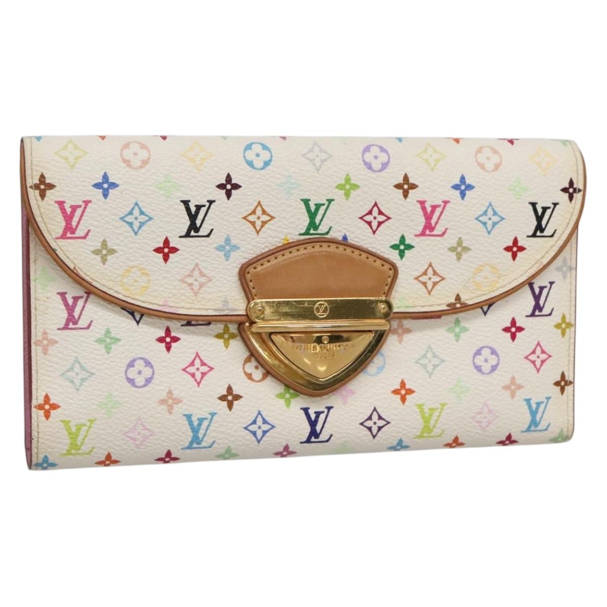 LOUIS VUITTON Multicolor Portefeuille Eugenie Wallet White M60053 LV Auth 142358