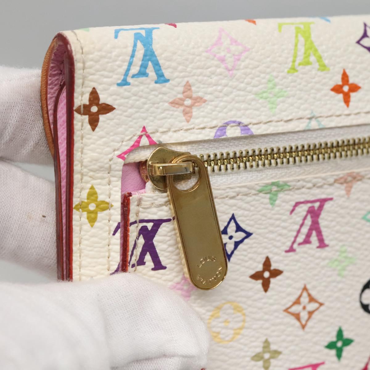 LOUIS VUITTON Multicolor Portefeuille Eugenie Wallet White M60053 LV Auth 142358