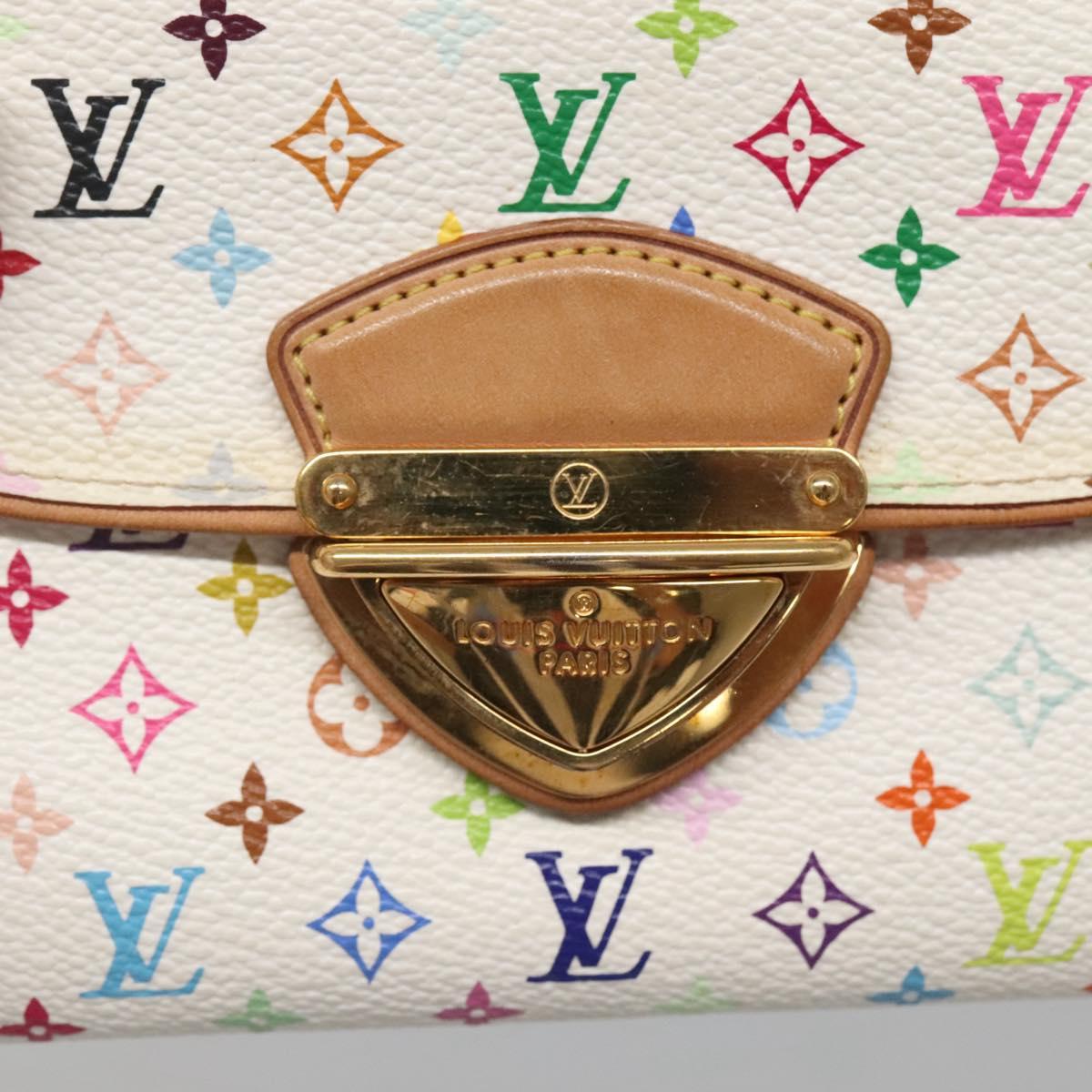 LOUIS VUITTON Multicolor Portefeuille Eugenie Wallet White M60053 LV Auth 142358