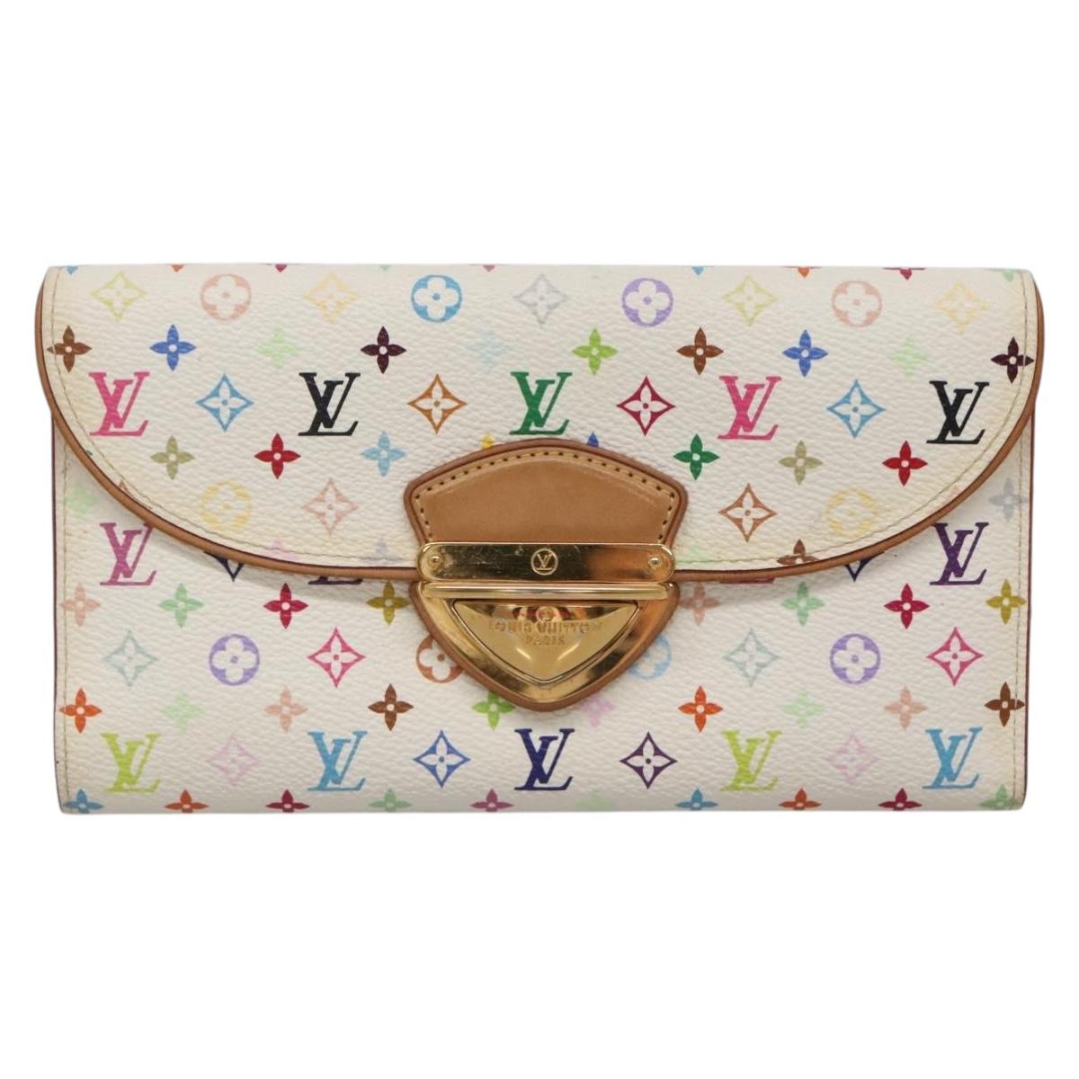LOUIS VUITTON Multicolor Portefeuille Eugenie Wallet White M60053 LV Auth 142358