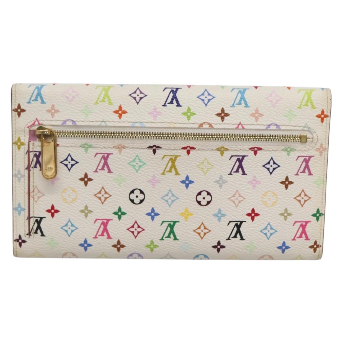 LOUIS VUITTON Multicolor Portefeuille Eugenie Wallet White M60053 LV Auth 142358