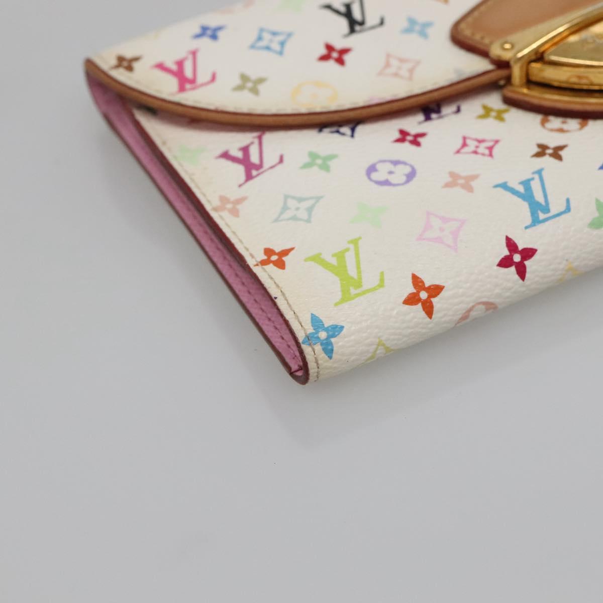 LOUIS VUITTON Multicolor Portefeuille Eugenie Wallet White M60053 LV Auth 142358