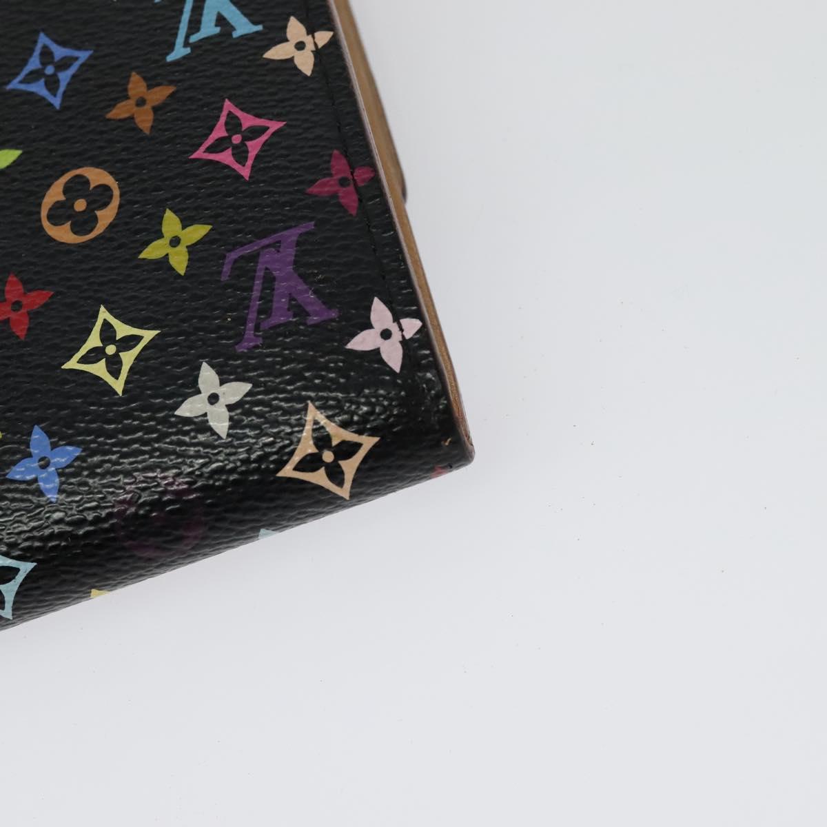 LOUIS VUITTON Multicolor Portefeiulle Sarah Long Wallet Black M60668 Auth 142359