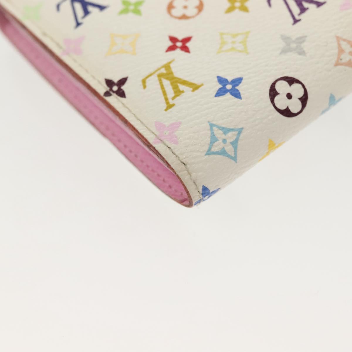 LOUIS VUITTON Multicolor Portefeuille Sarah Wallet White M93532 LV Auth 142372