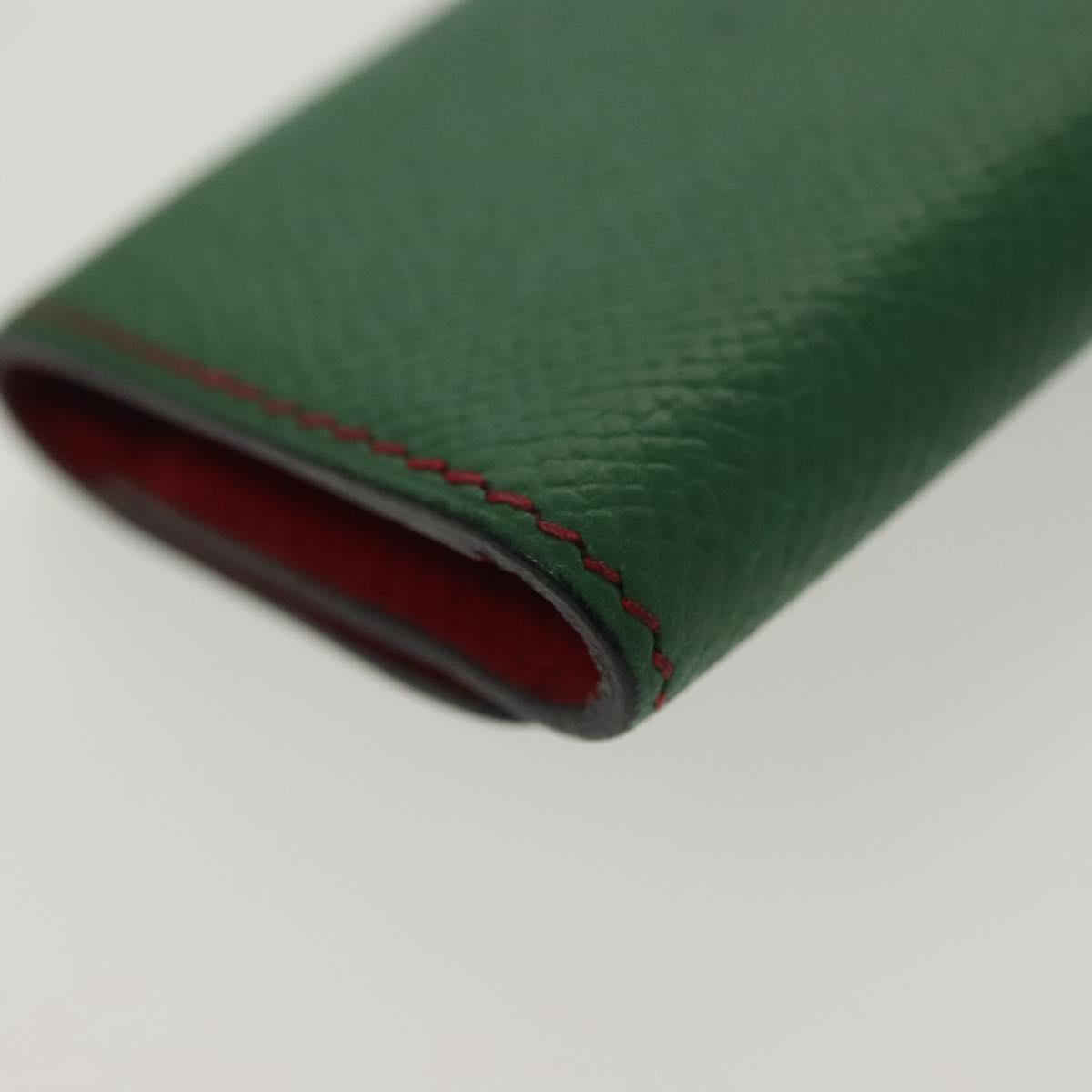HERMES Post-it Cover Leather Green Gold Auth 142382