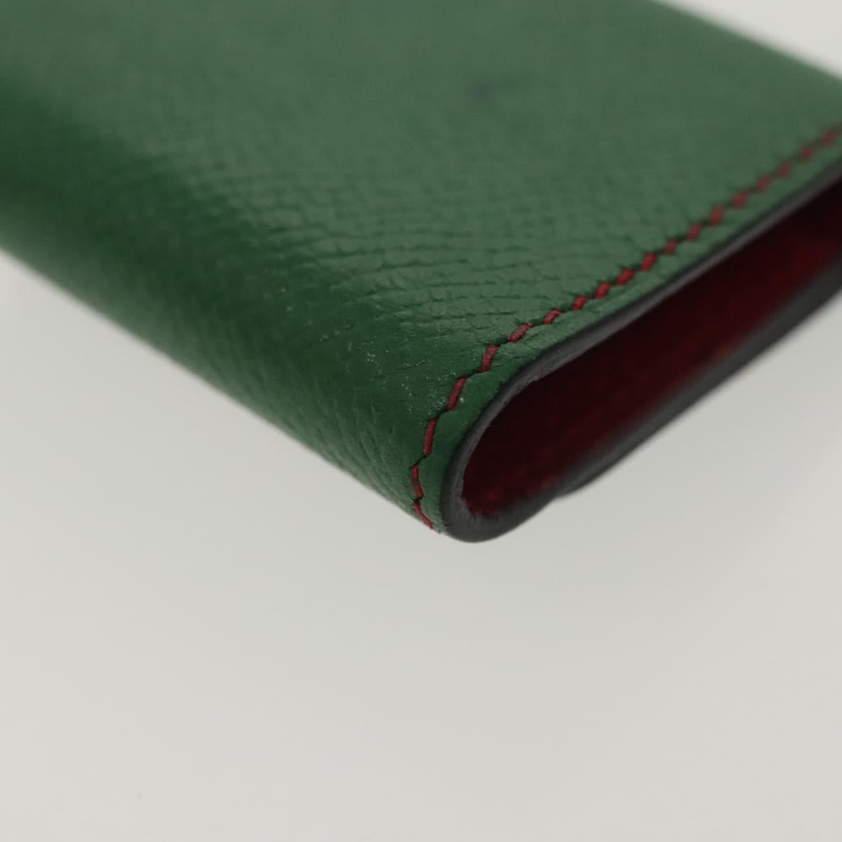 HERMES Post-it Cover Leather Green Gold Auth 142382