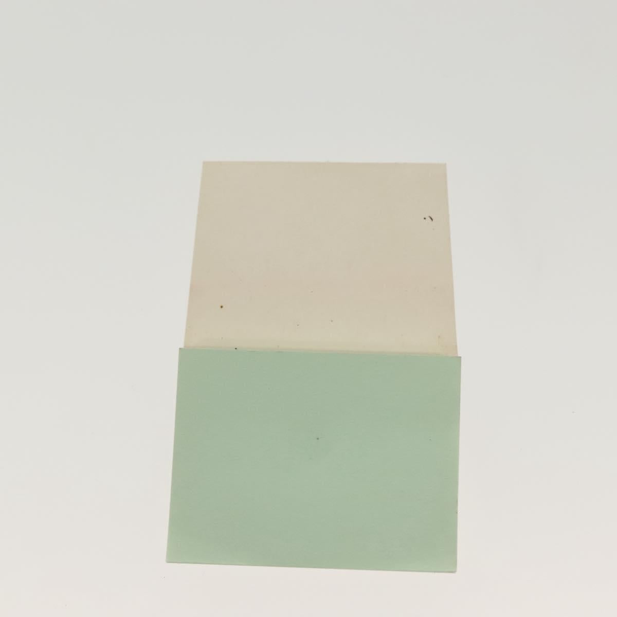 HERMES Post-it Cover Leather Green Gold Auth 142382