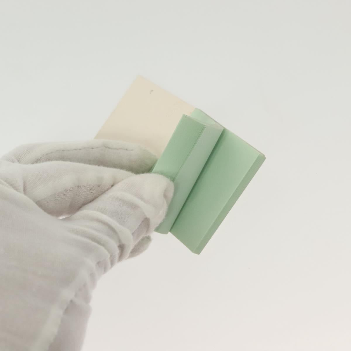HERMES Post-it Cover Leather Green Gold Auth 142382