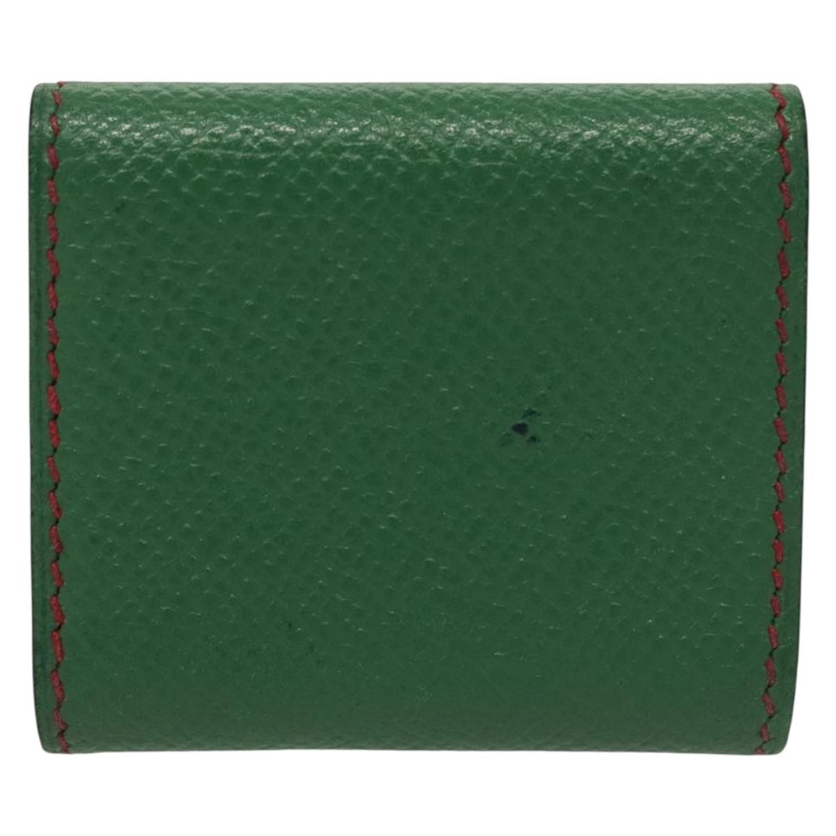 HERMES Post-it Cover Leather Green Gold Auth 142382