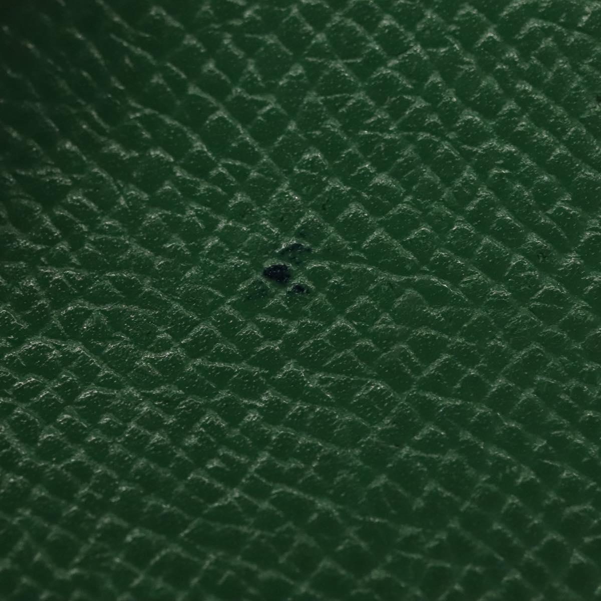 HERMES Post-it Cover Leather Green Gold Auth 142382