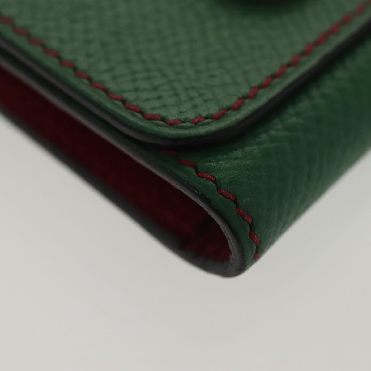 HERMES Post-it Cover Leather Green Gold Auth 142382