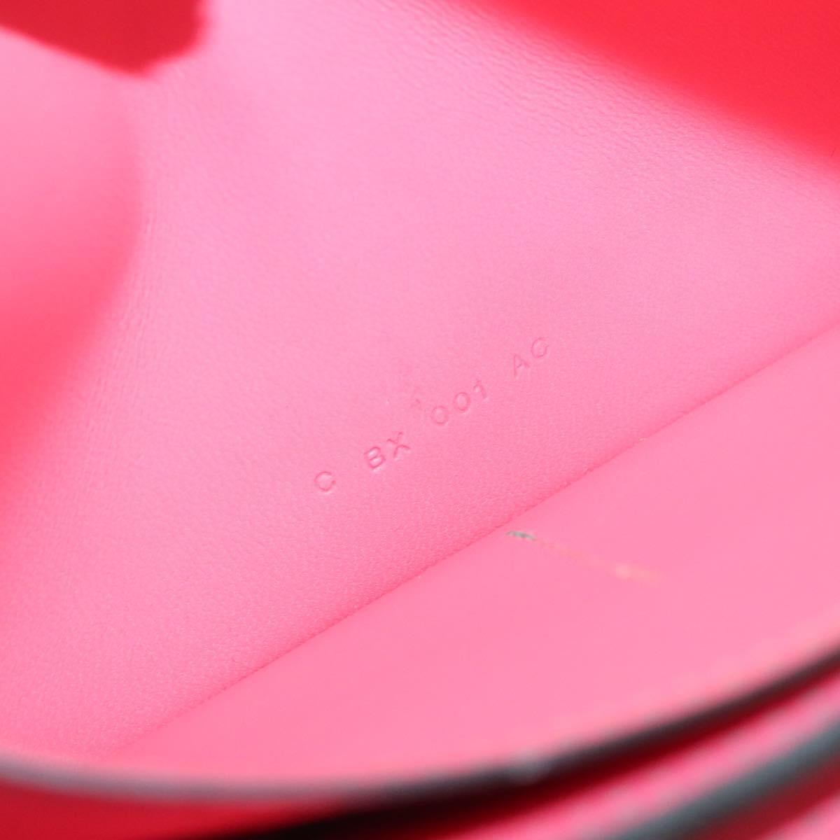 HERMES Camille Long Wallet Leather Pink Silver Auth 142388M