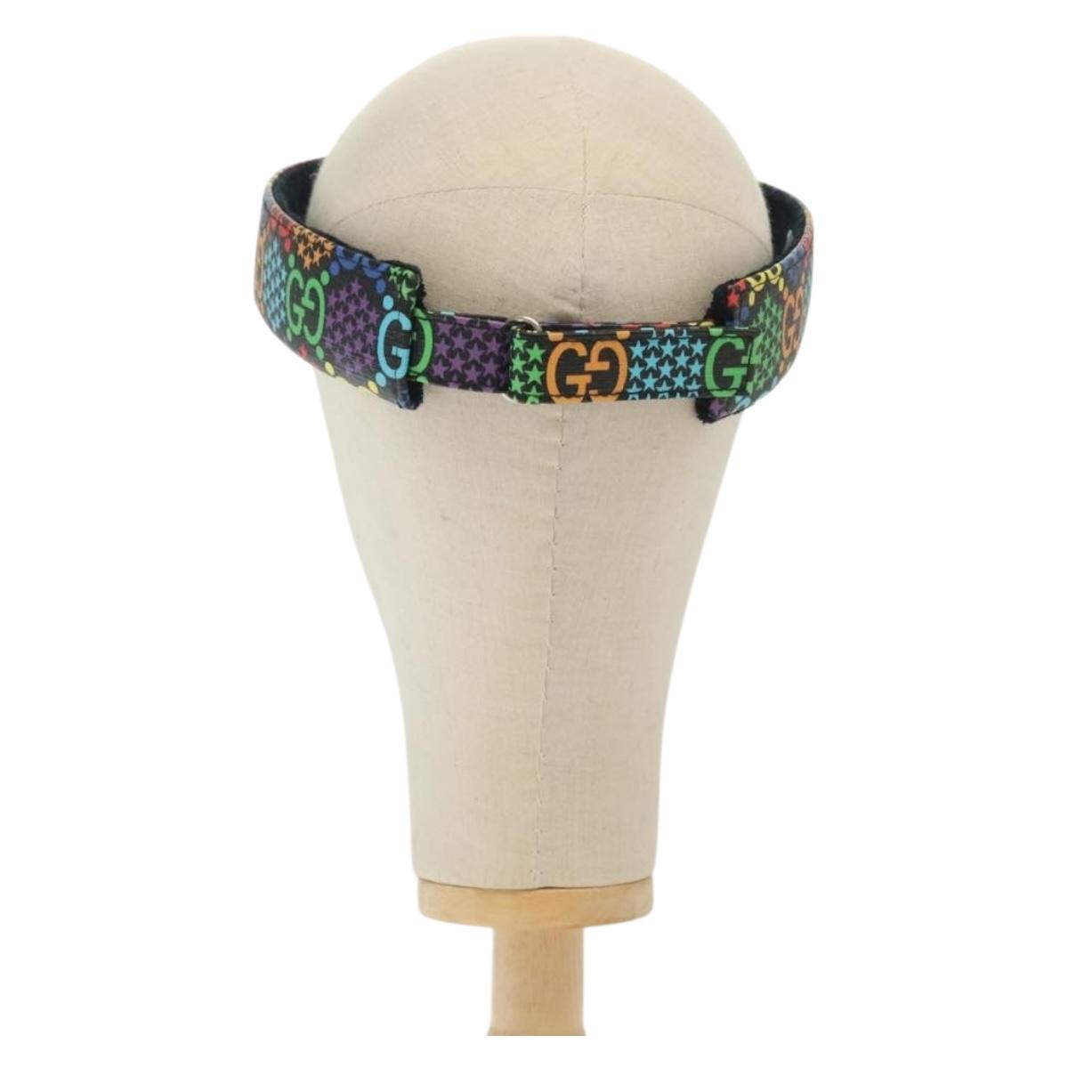 GUCCI GG Psychedelic Sun Visor Hat Multicolor Silver Auth 142391