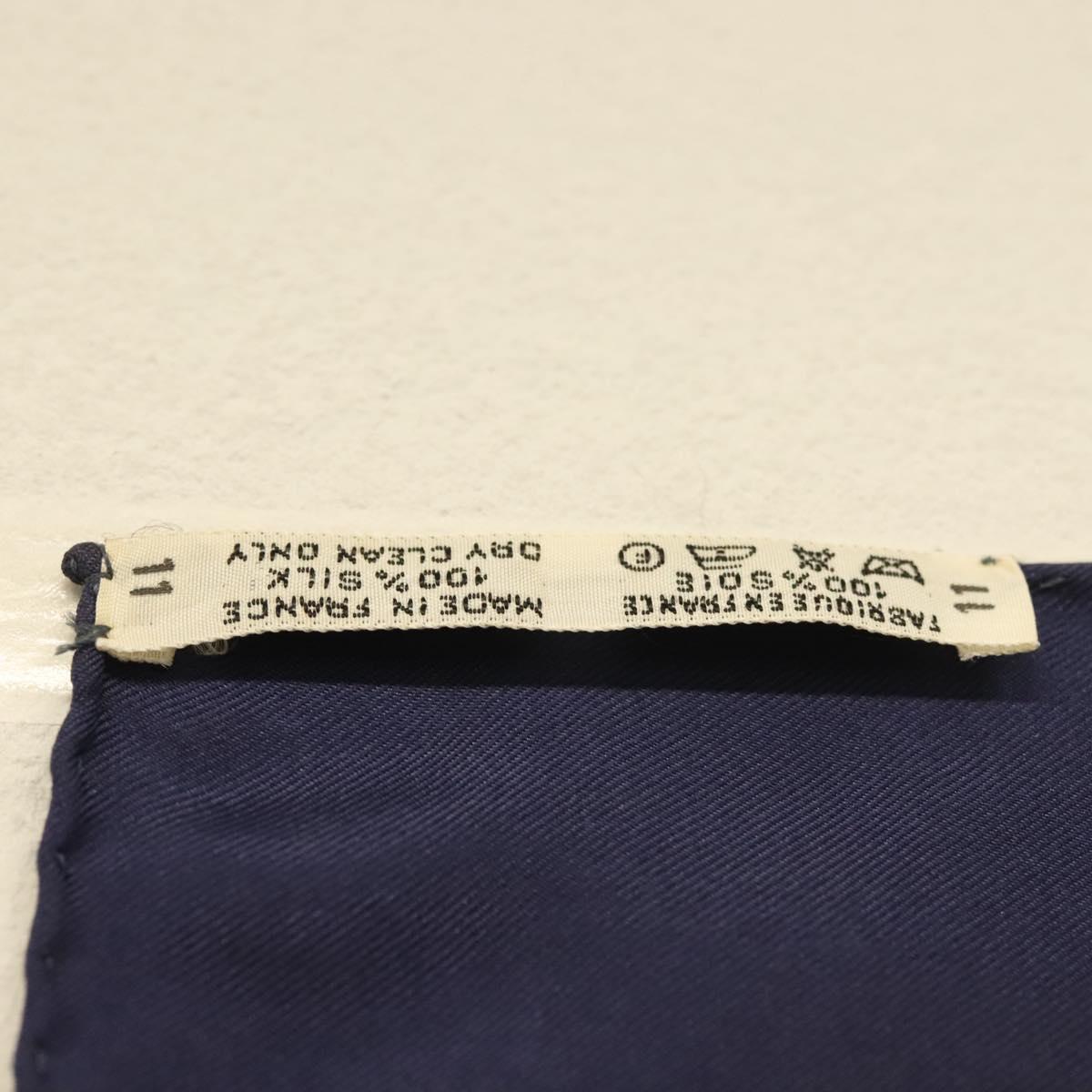 HERMES Carre 90 Scarf ""Eperon d'or"" Silk Navy Auth 142397