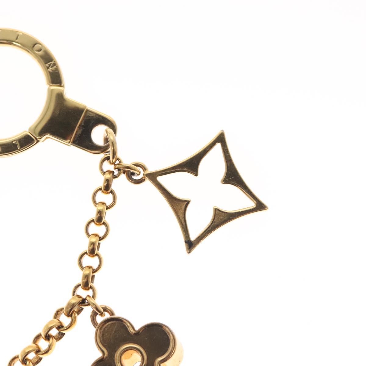LOUIS VUITTON Fleur de Monogram Charm metal Gold Tone M65111 LV Auth 142400