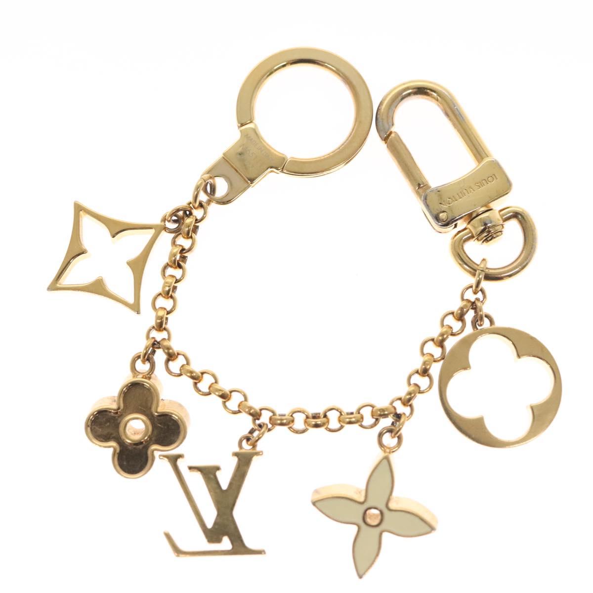 LOUIS VUITTON Fleur de Monogram Charm metal Gold Tone M65111 LV Auth 142400