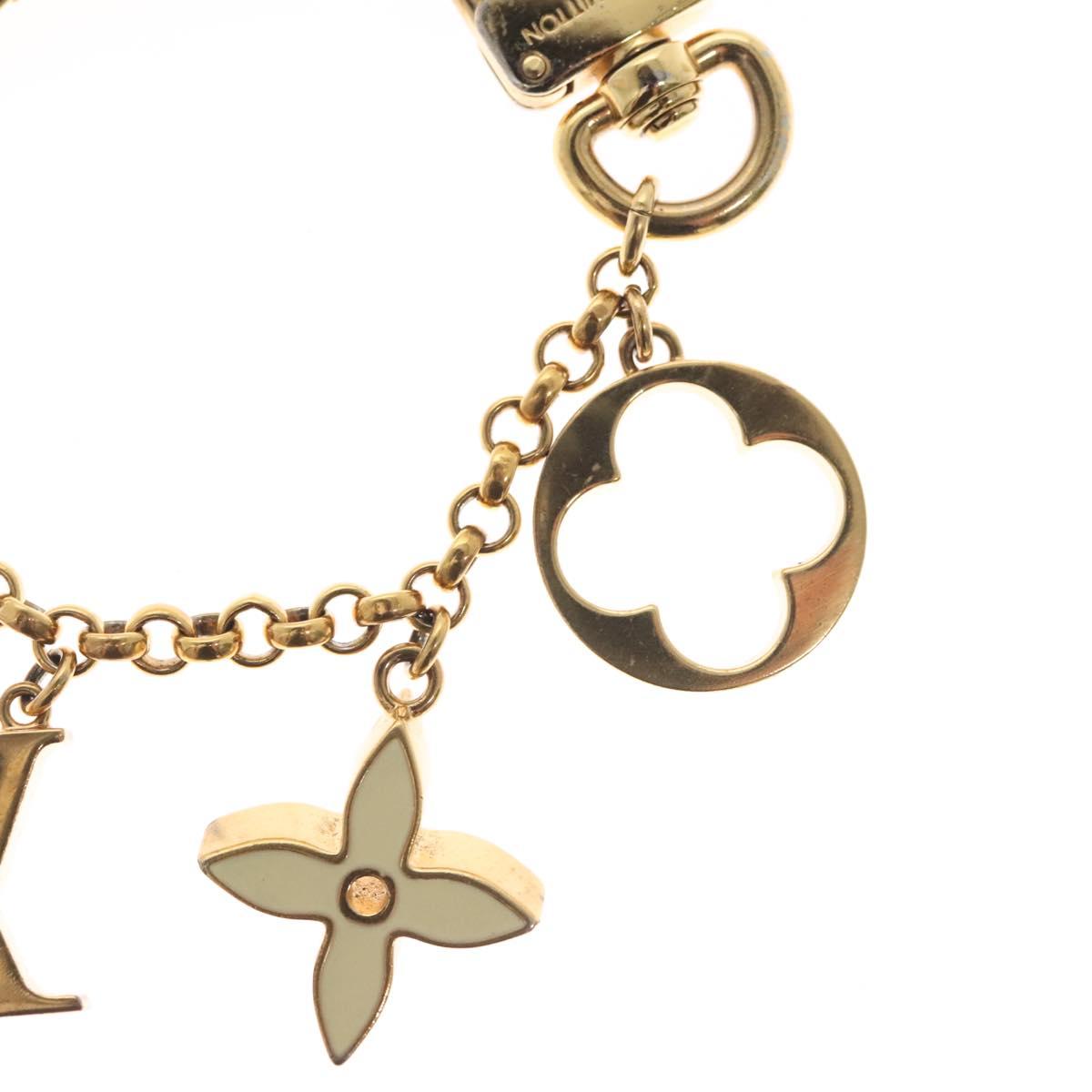 LOUIS VUITTON Fleur de Monogram Charm metal Gold Tone M65111 LV Auth 142400