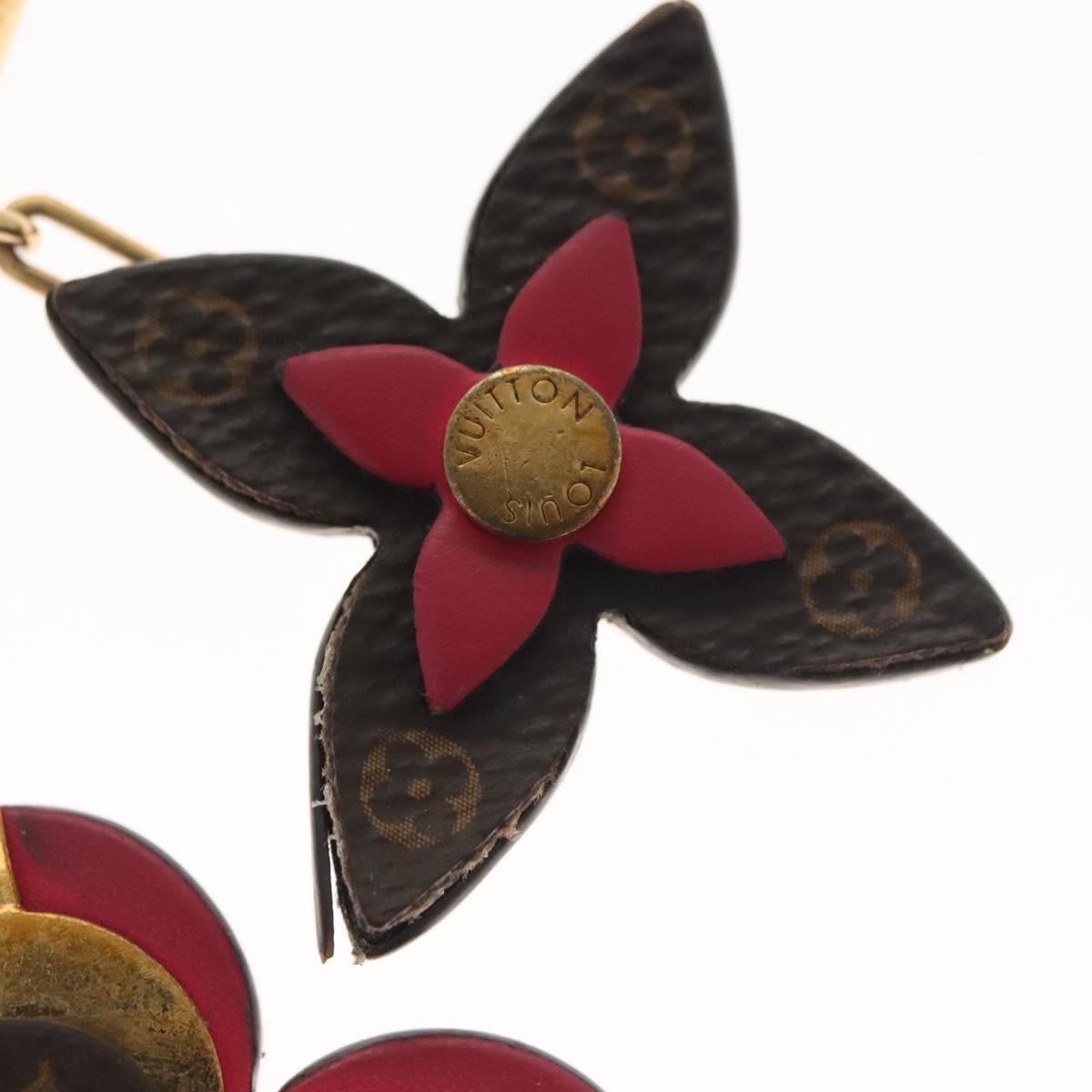 LOUIS VUITTON Monogram Blooming Flower Charm metal Gold M63084 LV Auth 142401