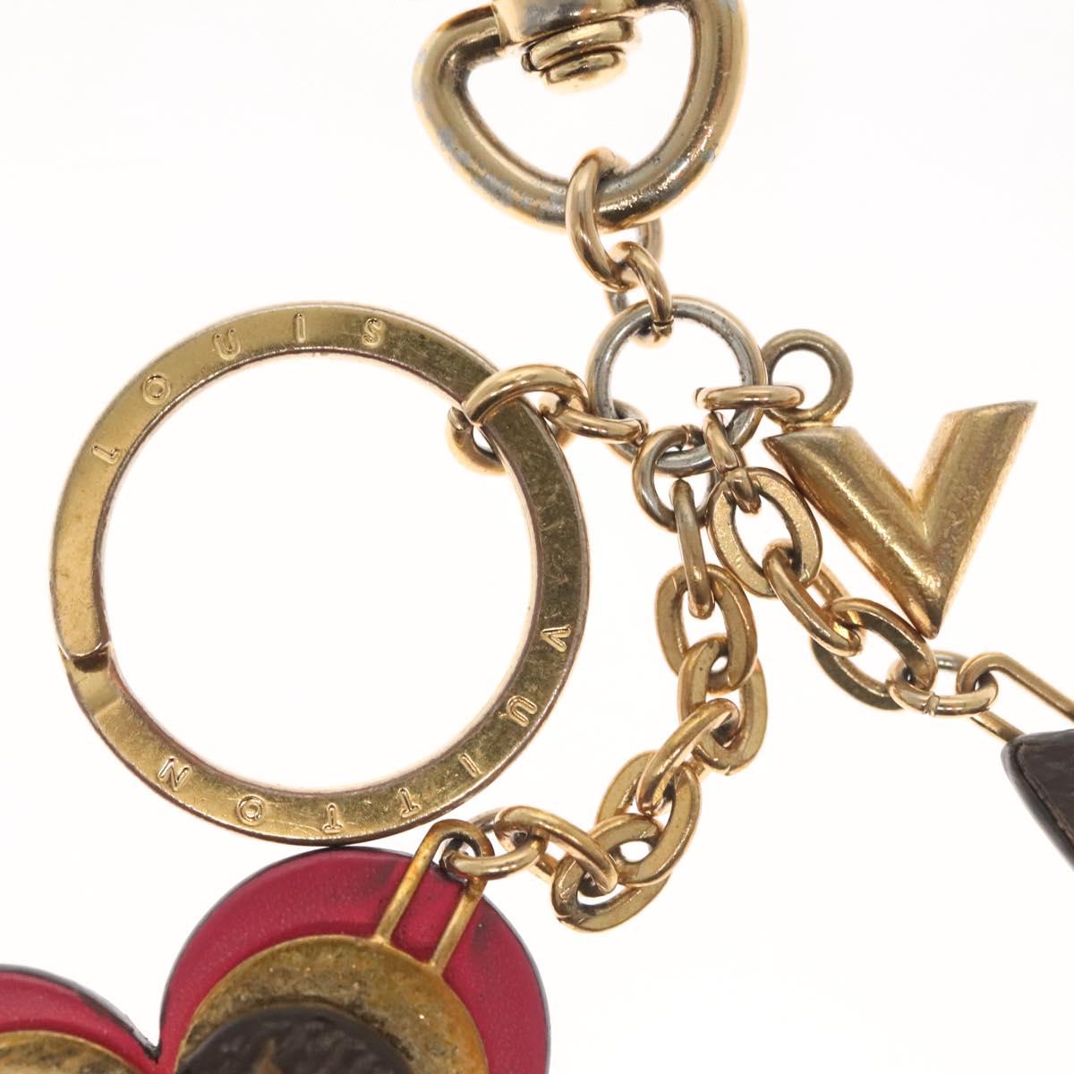 LOUIS VUITTON Monogram Blooming Flower Charm metal Gold M63084 LV Auth 142401